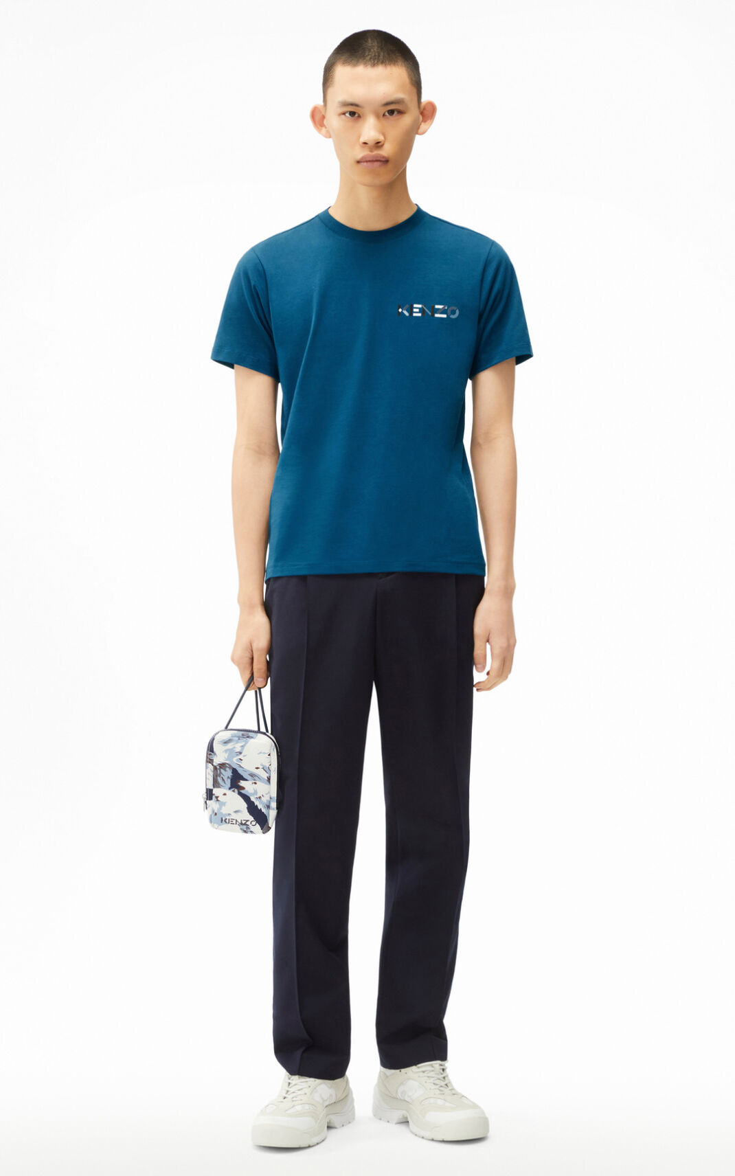 T Shirt Kenzo The Hiver Capsule Logo Multicolour Homme Bleu | OMND-45160